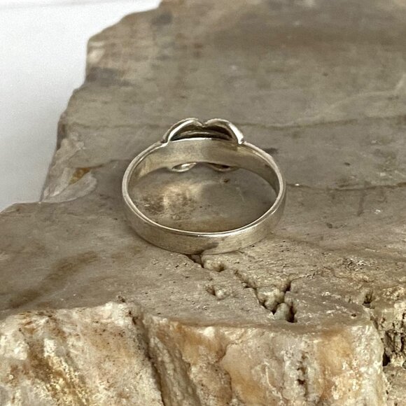 Sterling Silver 925 Marcasite X Criss Cross Knot Band Ring Sz 7.5 - Picture 7 of 16